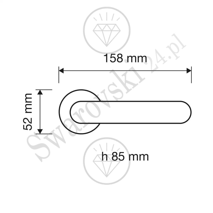 Klamka Luce 023 - wymiary